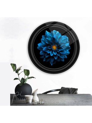 MiraLive Çiçek Yuvarlak Cam Tablo