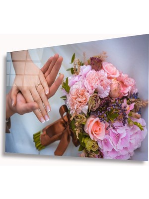 MiraLive  Çiçekler ve Eller Cam Tablo