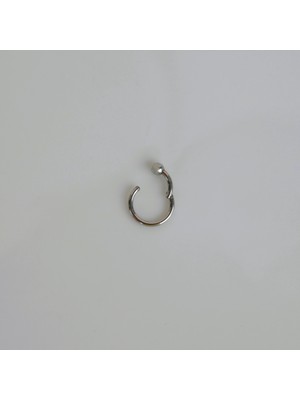 Heppii 316 L Çelik Küçük Topçuklu Düz Halka Göbek Piercingi 8 mm Silver Renk