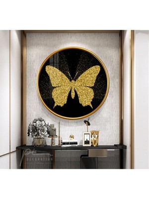 MiraLive Kelebek Yuvarlak Cam Tablo