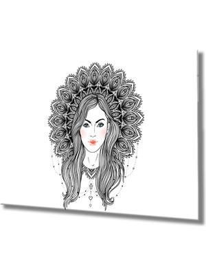 MiraLive  Kadın Mandala Cam Tablo