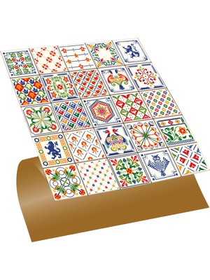 Tink Kendinden Yapışkanlı Modern Karo Desenli Pvc Karo 30X30 cm (56 Adet) 5m2