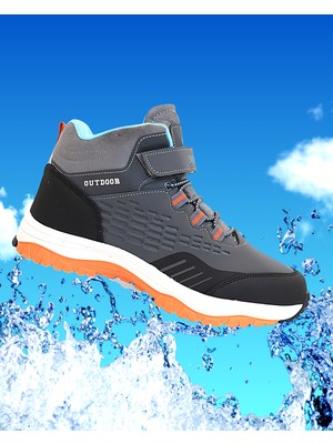 Kidessa 1767 Anatomik Tabanlı Bantlı Çocuk Trekking Spor Bot - NKT01767-GRI-34