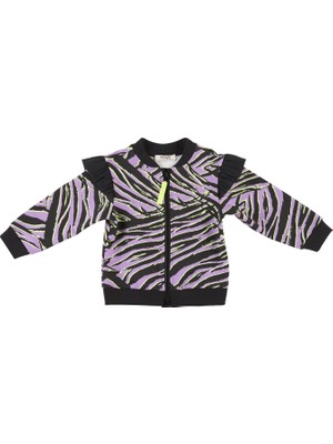 Panço Zebra Desenli Fermuarlı Sweatshirt