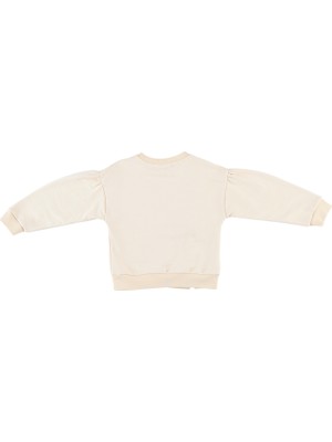 Panço Kız Çocuk Deri Fiyonk Detaylı Sweatshirt