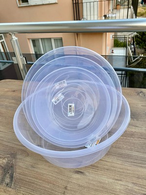 İncirop Plastik Şeffaf Badya 4'lü  Bulaşık Leğeni