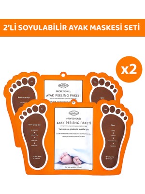 Modalucci Çorap Tipi Ayak Peeling Maskesi - Ölü Deri ve Nasır Giderici, 2'li Set, Yoğun Nemlendirme ve Doğal Bitki Özleri ile