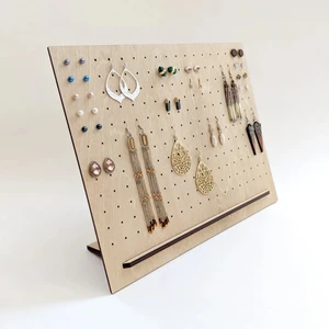 Marwin Craft Minimalist Şık ve Dekoratif Ahşap Küpe Askısı Düzenleyici Takı Organizeri