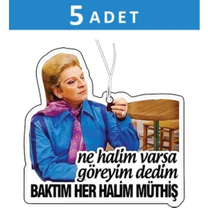 5 Adet Zeki Müren Her Halim Müthiş Komik Tasarımlı Araba Kokusu, Oto Araç Kokusu