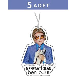 5 Adet Zeki Müren Konuma Gerek Yok Komik Tasarımlı Araba Kokusu, Oto Araç Kokusu