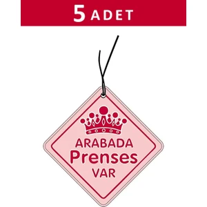 5 Adet Arabada Prenses Var Tasarımlı Araba Kokusu, Oto Araç Kokusu