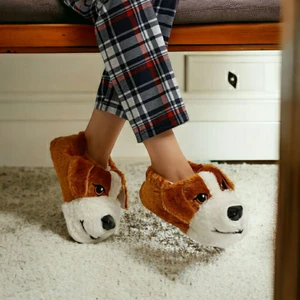 Yüksek Kalite Yumuşak Taban Sevimli Köpek Ev Terliği-Botu Panduf