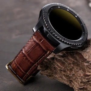 Samsung Galaxy Watch 4 / 5 / 6 / 7 Pro Watch 6 Classic 40mm 43mm 44mm 47mm Watch 5 / Watch 5 Pro 40 44 45 Watch 4 40 42 44 46mm 20mm Croco Deri Kordon Taba