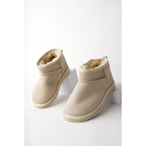 Snow Garantili Unisex Çocuk Kalın Taban Içi Tüylü Günlük Mini Yarım Bot