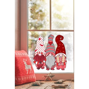 Echo Home Yılbaşı Cüceler Pencere Sticker Yılbaşı Özel Sevimli Cüceler Sticker