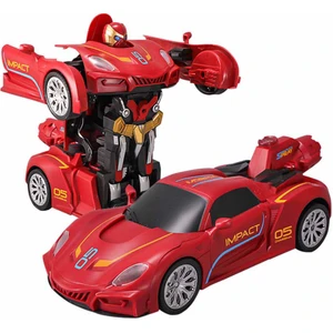 Transforming Robot Racer Uzaktan Kumandalı Sesli ve Işıklı Robotlar - Kırmızı Robot