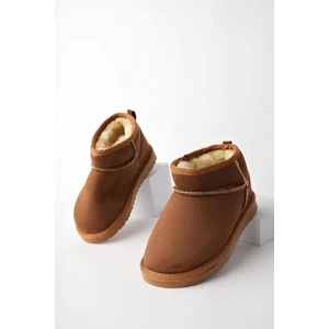 Snow Garantili Unisex Çocuk Kalın Taban Içi Tüylü Günlük Mini Yarım Bot