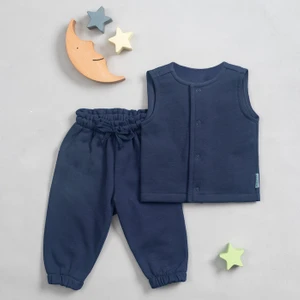 Organik Pamuk Yelek & Eşofman Altı Takım Lacivert