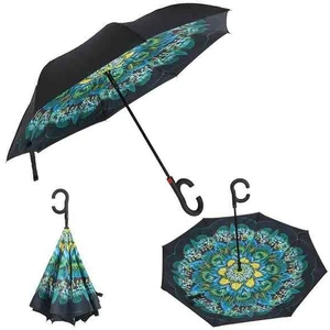 Kadın Şemsiye Tavuskuşu Çiçeği Ters Şemsiye