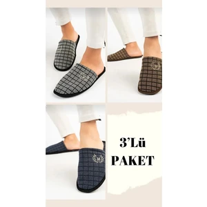 Nisanur Shoes 3'lü Erkek Ev Terliği-Misafir Terliği-Çeyiz Bohça Terliği-Damat Terliği-Balkon Terliği
