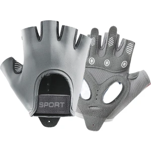 Spor Eldivenleri Kadın Yoga Fitness Egzersiz Kaymaz Şok Emici Yarım Parmak Eldiven (Yurt Dışından)