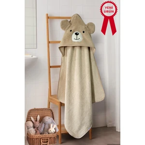 Alpar Tekstil Pamuklu Yumuşacık Bebek Banyo Havlu Kundak 75X75CM - Ayıcık