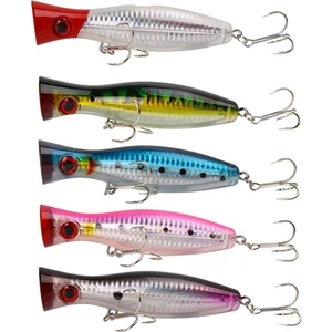 Yüzey Balıkçılığı Yemleri - Popper - Yakalama / Döndürme Balıkçılık Paketi - Deniz Balıkçılığı - 5 Parça - 12,5cm ve 40 Gram (Yurt Dışından)