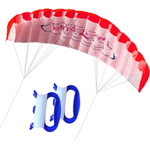 Kitesurf Eğitimi Için 2 Hatlı Parafoil Uçurtma Kırmızı (Yurt Dışından)