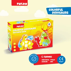 Colorful Dinosaurs / Renkleri ve Şekilleri Öğreten Oyun/ Eğlenceli Oyuncak /  29 Parça +3 Yaş