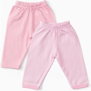 Uygun Bebe 2'li % 100 Pamuklu Patiksiz Bebek Pantolonu Pembe