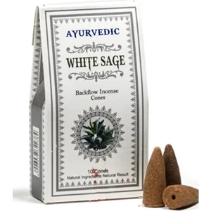 Ayurvedic Incense Ayurvedıc Konik Geri Akış Tütsü Adaçayı White Sage Aromalı 10 Adet