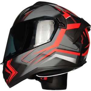 Mts M-801-SNAKE Twılıght Güneş Vizörlü Kask (Mat Siyah-Kırmızı)