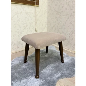 Trend Ceviz Krem Ahşap Ayak Uzatma Pufu Makyaj Koltuğu Bench Tabure