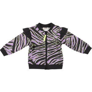 Zebra Desenli Fermuarlı Sweatshirt