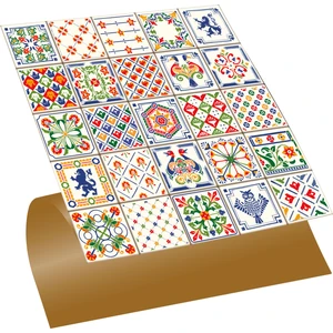 Kendinden Yapışkanlı Modern Karo Desenli Pvc Karo 30X30 cm (11 Adet) 1m2