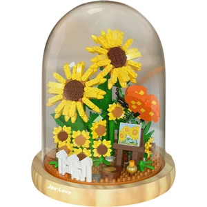 Jea Love Jea·love Flower Serisi Montajlı Yapı Taşları (Şeffaf Kapak + Ahşap Taban) (Yurt Dışından)