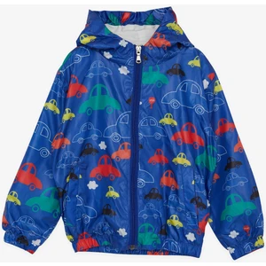Girls & Boys Erkek Çocuk Yağmurluk Renkli Arabalar Desenli 1-5 Yaş, Saks Mavisi