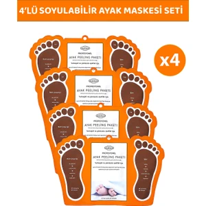 Çorap Tipi Ayak   Peeling Maskesi  4'lü