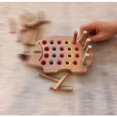 minura.ページ ガジガジおもちゃ 8セット（16点） Kikadu Montessori Ahşap Tak Çıkar Kirpi Rengarenk Ahşap Fiyatı