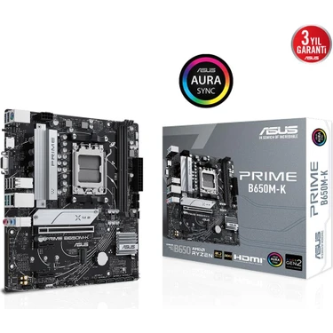 Asus Prıme B650M-K Ddr5 6400+(OC) HDMI VGA M.2