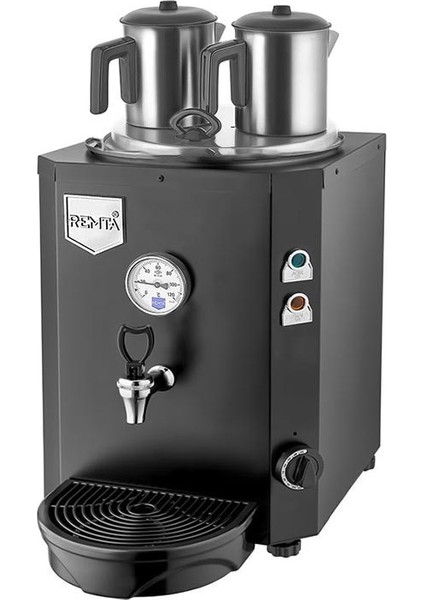 2 Demlikli Jumbo Çay Makinası - 23 Lt Siyah DE11