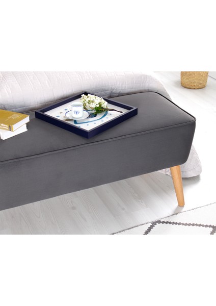 Lorence Home Dunel Bench Puf Gri