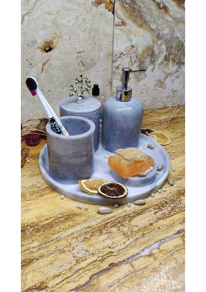 Mermer 5 Parça Banyo Seti 5'li Krom Detay Çeşitleri modelleri