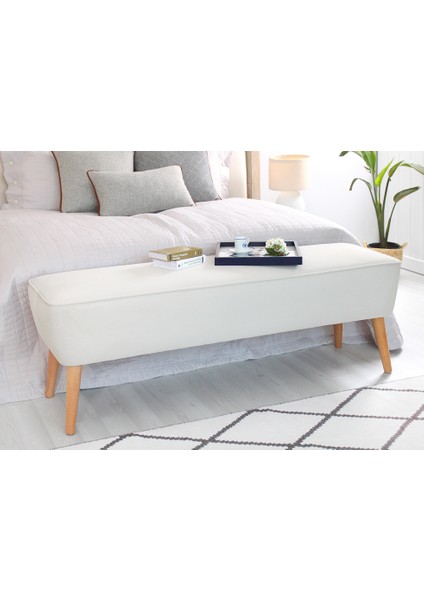 Lorence Home Dunel Bench Puf Krem