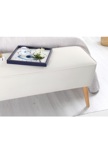 Lorence Home Dunel Bench Puf Krem