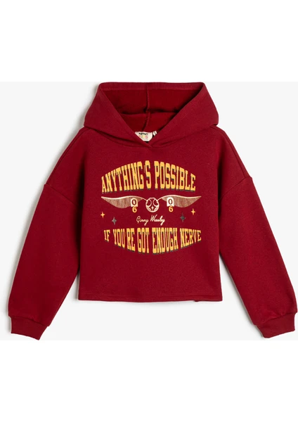 Harry Potter Kapşonlu Sweatshirt Lisanslı Uzun Kollu Şardonlu