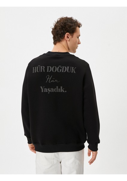 Atatürk Imza Işlemeli Sweatshirt Arkası Baskılı 100.YILA Özel