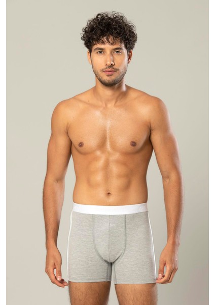 Erdem Gri Melanj Pamuk Elastan Uzun Boxer 1417 modelleri