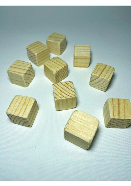 Deliksiz 2x2 2cm 10 Adet Ahşap Küp Papağan Oyuncak Tamir Parçası