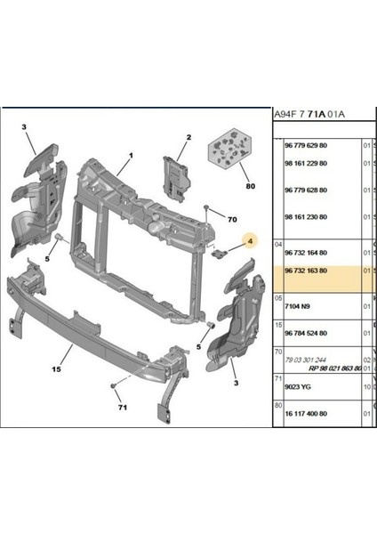 Ön Panel Bağlantı Ayağı (9673216380)